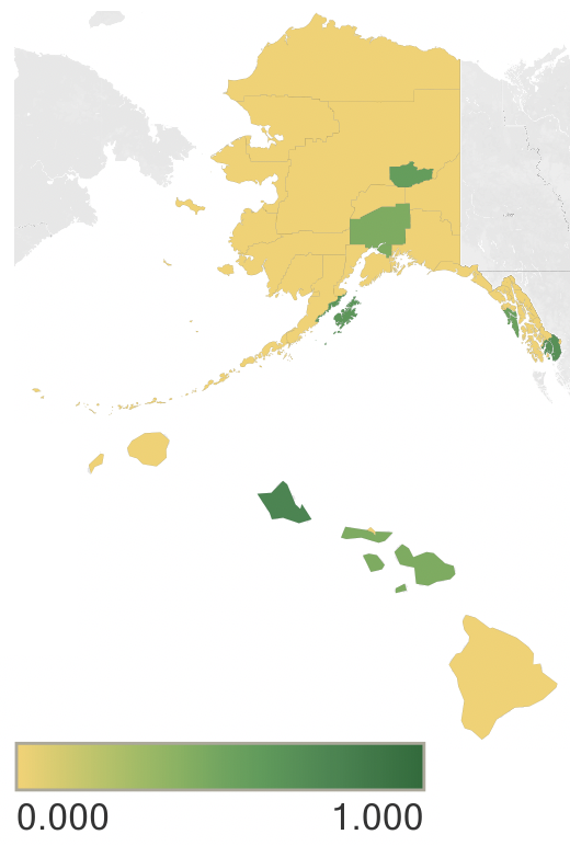 Figure 11: Map of Alaska Threats and scale