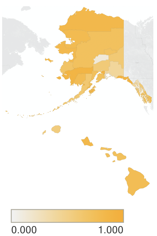 Figure 9: Map of Alaska Threats and scale